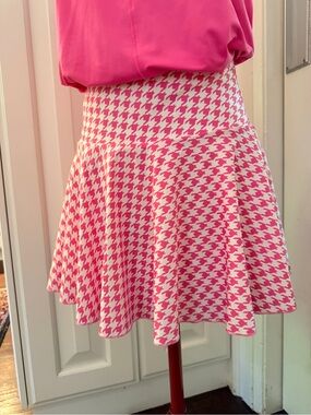 Open Court Pink Houndstooth High Waist Tennis Skort Size S